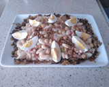 Foto del paso 5 de la receta: Ensalada templada de legumbres en cama de cebolla y puerro