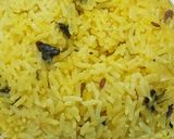 A picture of step 4 of Kheera Choru (leafy Vegetable rice).