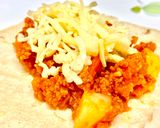 A picture of step 8 of Soy Meat Sauce Tortilla Wraps.