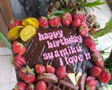 Foto langkah ke 12 dari resep Kue Ulang Tahun Cantik Basecake Fudgy Brownies / Cara membuat coklat ganache.