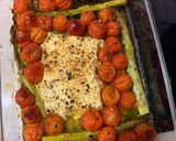 Foto del paso 3 de la receta Pasta con feta, tomates cherry y espárragos verdes al horno