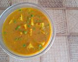 A picture of step 5 of Tofu matar masala.