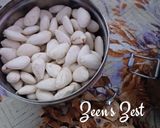 A picture of step 1 of Badam Halwa.