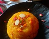 A picture of step 4 of Mango Sheera/Kesari.