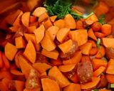 A picture of step 3 of My Carrot,Sweet Potato&Aubergine Soup with Roots,leaves,Stems🤩.