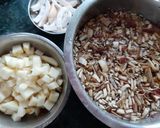 A picture of step 1 of Banana flower with Shrimps mocha diye chingri.