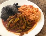 Foto del paso 5 de la receta: Nopales con carne en salsa roja 🍅