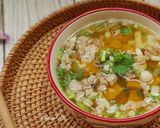 Hình bước làm 4 của món Canh nấm hải sản bí đỏ
