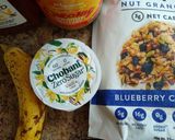 A picture of step 1 of American Breakfast: Banana Granola Yogurt.