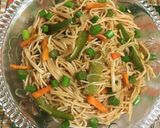 A picture of step 5 of Vegetable Chow Mein.