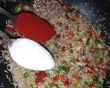 A picture of step 3 of Veg mexican rice.