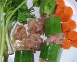 รูปขั้นตอนการทำที่ 4 ของ แกงจืดแตงกวายัดไส้ไก่สับ