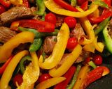 A picture of step 2 of Beef Stir fry.