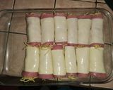 Foto del paso 2 de la receta: Rollos de fideos con jamón y queso