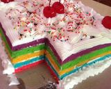 Foto langkah ke 8 dari resep Rainbow cake (kukus).