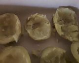 A picture of step 1 of Sig's Tomato and potato mash filled potato boats.