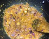 A picture of step 3 of Rajasthani Papad Pyaz in gravy.
