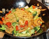 A picture of step 5 of Stir-Fried Chicken Breast with Broccoli and Lo Mein Noodles, Jon Style.
