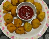 A picture of step 4 of Leftover Poha and Sonth powder Fritters.