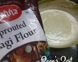 A picture of step 1 of Sprouted Ragi/Finger Millet Flour and Moong Dosas.