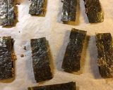 A picture of step 6 of Nori sesame snaps- vegan.