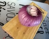 Une image de l'étape 4 de Aubergine blanche et courgette à l'oignon rouge et marinade.