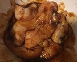 A picture of step 4 of Chicken breast with my own bbq sauce.