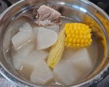 排骨蘿蔔玉米湯＆蘿蔔皮做泡菜的食譜步驟9照片