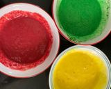 A picture of step 3 of Pancake (beet,coriander,banana,turmeric).