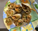 A picture of step 4 of Leftover rajma in pinwheel form.