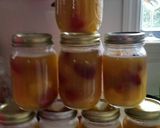 A picture of step 1 of Mango and strawberry moonshine.