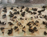 A picture of step 7 of Oreo layered cheesecake brownie.