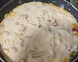 Foto del paso 4 de la receta: Espaguetis carbonara vegetal con gambas