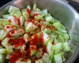 A picture of step 2 of Galku nu shaak(seasonal veggies).