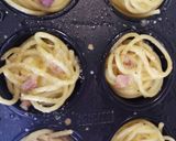 A picture of step 3 of Frittatine di Carbonara.
