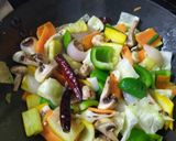 A picture of step 14 of Schezwan curry.