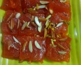A picture of step 6 of Bombay special Karachi halwa.