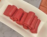 A picture of step 3 of Healthy Beetroot Khandvi.