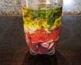 A picture of step 3 of Roasted Red Pepper, Artichoke and Olive Pasta Salad.