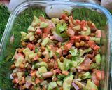 A picture of step 3 of Chatpata chana salad.