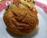 รูปขั้นตอนการทำที่ 6 ของ เบอร์เกอร์ไข่คน ใส่แฮมไก่