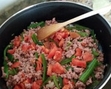 Foto del paso 2 de la receta: Carne picada con verduras y un poco de arroz hervido
