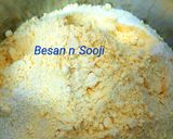 A picture of step 1 of Tri colour meethi boondi.