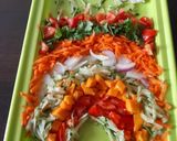 A picture of step 1 of Rainbow salad.