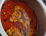 A picture of step 4 of Sukha Chicken and chicken curry(tambda rassa, Maharashtra lunch).