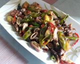 Foto langkah ke 9 dari resep Cumi asin cabe ijo.