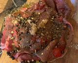 A picture of step 1 of Peppered Steak with Batatas à Murro.