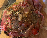 A picture of step 1 of Peppered Steak with Batatas à Murro.