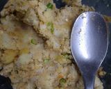 A picture of step 3 of Aloo-matar kulcha.