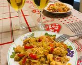 Pas rețetă Tăiței chinezești reinterpretați cu piept de pui și legume preparat de mine 1 fotografie